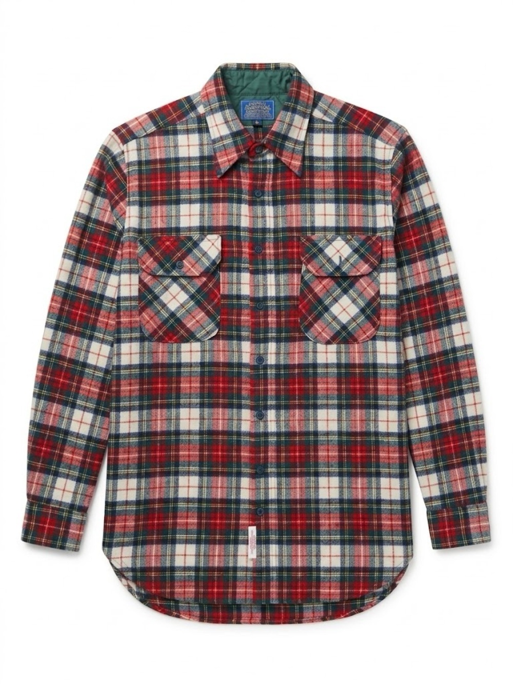 Vintage Pendleton 100% Wool Read Green Plaid Tartan long Sleeve Button Down M